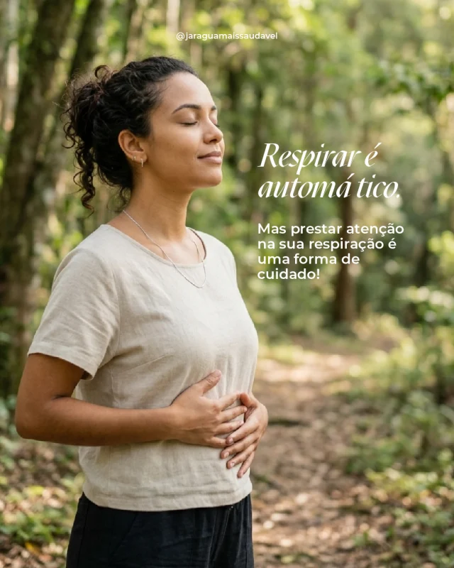 A respiração está sempre com você, mas nem sempre você está com ela!Parar por alguns instantes e prestar atenção no ar entrando e saindo do corpo pode trazer mais calma, presença e equilíbrio para o seu dia.Não precisa de muito tempo, 1 minuto já faz diferença.#Mover #Respiração #Consciência #Saúde #JaraguáMaisSaudável