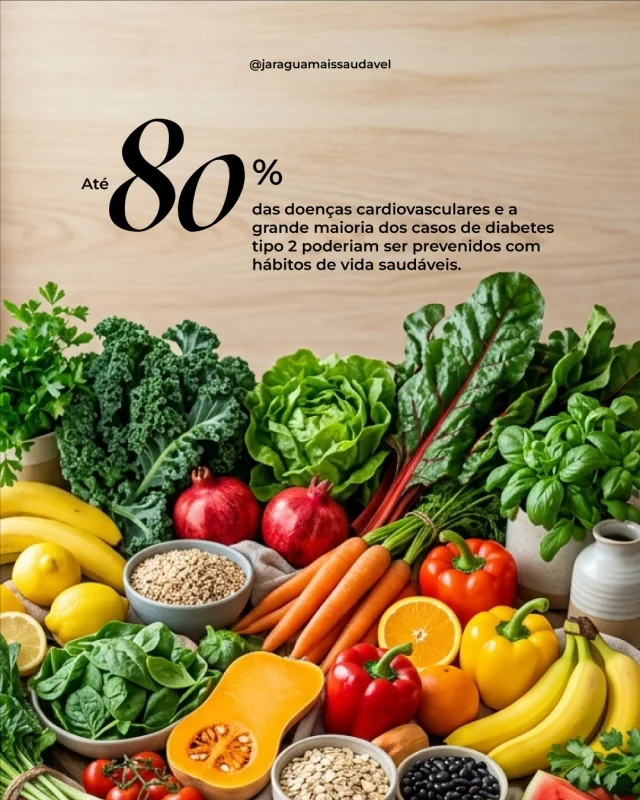 Grandes estudos científicos vêm acompanhando, por décadas, como nossas escolhas alimentares impactam a saúde. 📊O Nurses’ Health Study acompanhou mais de 105 mil pessoas por cerca de 30 anos e os resultados são consistentes:Hábitos cotidianos — mover-se mais, comer melhor e cultivar estilos de vida saudáveis — têm impacto real na longevidade e na qualidade de vida.Isso não é sobre radicalizar, mas sobre equilíbrio e constância.Incluir mais alimentos naturais no dia a dia é um passo importante para cuidar da saúde hoje e também no futuro!Então, salve esse post e acompanhe o Jaraguá Mais Saudável!#Comer #JaraguáMaisSaudável #Saúde