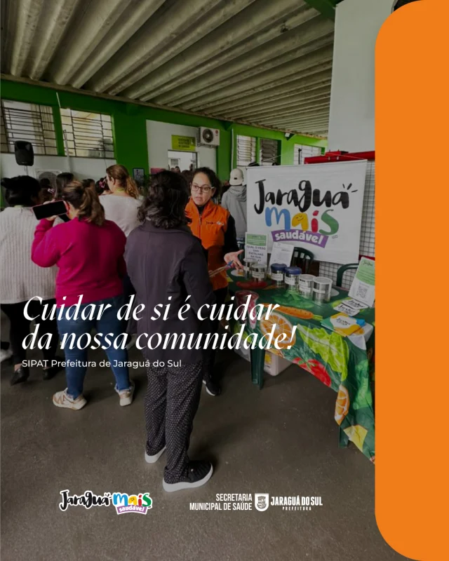 Nos dias 19 e 20 de maio, a Associação Jaraguá Mais Saudável esteve presente na SIPAT da Prefeitura Municipal de Jaraguá do Sul.Foram muitas trocas de experiências, expectativas, novos planos e objetivos construídos juntos para um estilo de vida mais ativo e saudável.A dinâmica sobre o "Peso das suas escolhas" traz para reflexão nossas prioridades e compromissos que estabelecemos individualmente para nosso bem-estar. Uma ação realizada por meio do Convênio FMS nº077/2026.#JaraguáMaisSaudável #ComerMoverPertencer